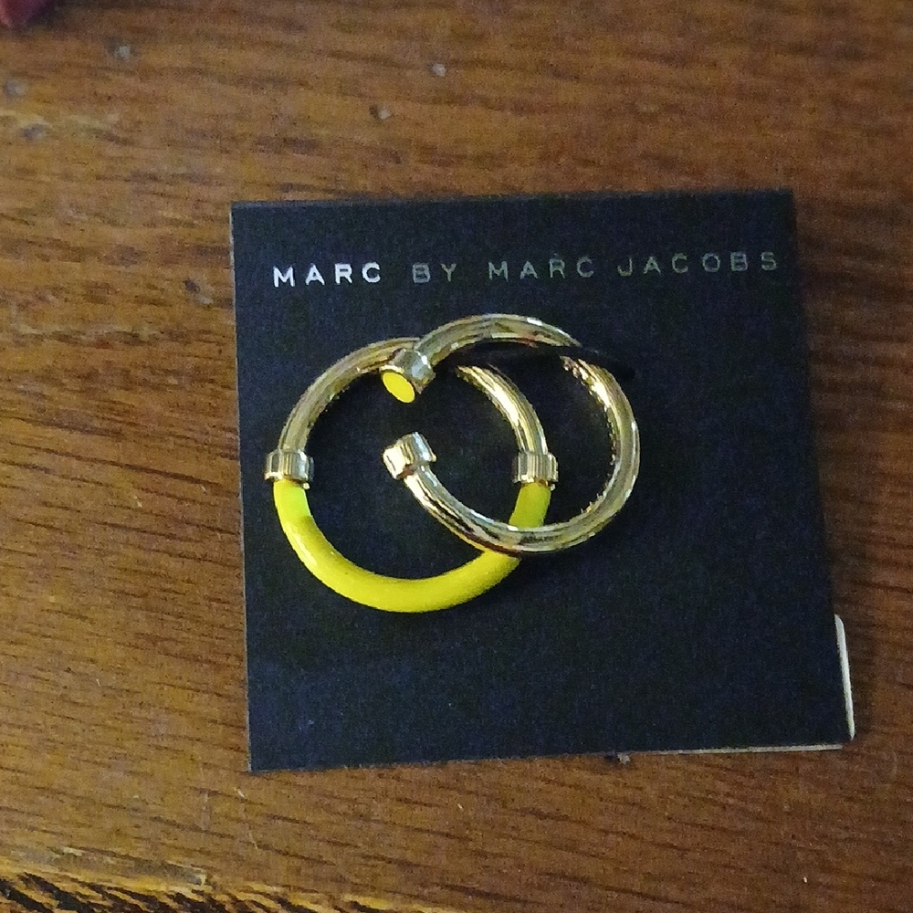 Marc by Marc Jacobs Gold and Yellow Rings New Set Of 2